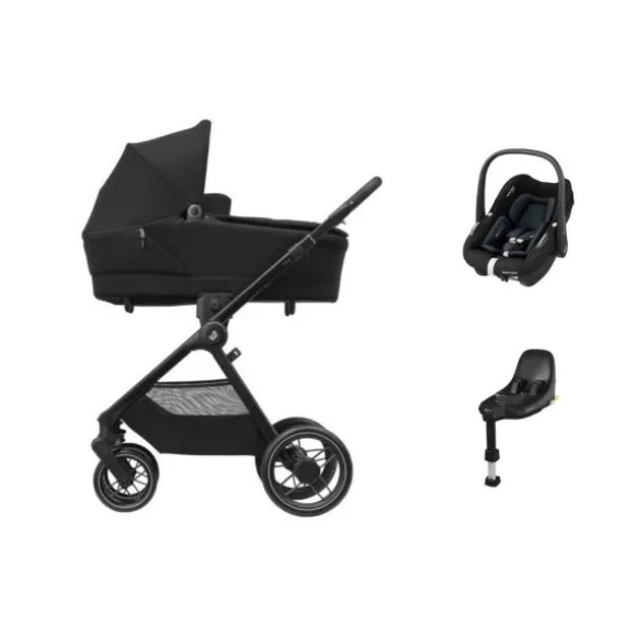 Maxi-Cosi Oxford+ Kinderwagen 4-in-1 - Twillic Graphite | Maxi-Cosi Pebble S Autostoeltje | FamilyFix S