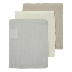 Meyco Baby Hydrofiele Monddoekjes - 3 Stuks - Offwhite/Soft Sand/Taupe