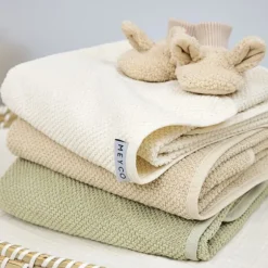 Meyco Baby Popcorn Badcape - 75 x 75 cm - Soft Olive