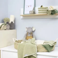 Meyco Baby Popcorn Badcape - 75 x 75 cm - Soft Olive