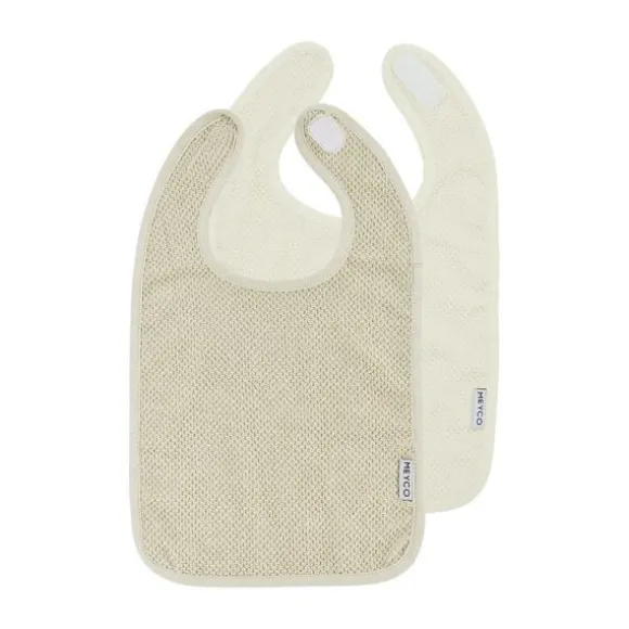 Meyco Baby Popcorn Slab met Klittenband - 2-Pack - Naturel/Soft Olive