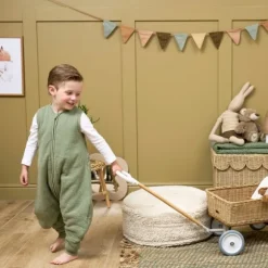 Meyco Baby Slaapzak Jumper Winter Hydrofiel Uni - Pre-Washed Olive Green - 92 cm