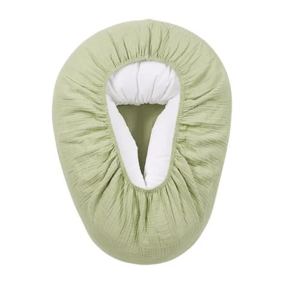Meyco Baby Uni Relaxhoes Voedingskussen - Pre-Washed Hydrofiel - Soft Olive