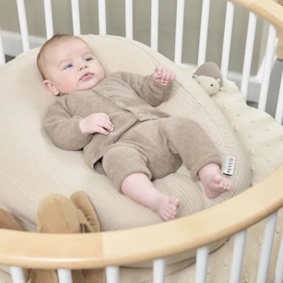 Meyco Baby Uni Relaxhoes Voedingskussen - Pre-Washed Hydrofiel - Soft Olive