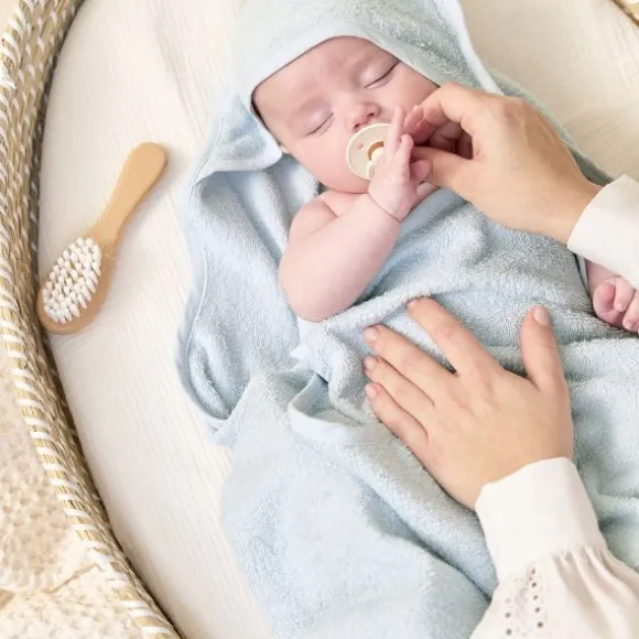 Meyco Baby Wavy badcape - 80 x 80 cm - Badstof - Grey Blue