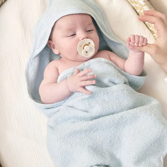 Meyco Baby Wavy badcape - 80 x 80 cm - Badstof - Grey Blue