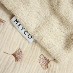 Meyco Deken Borduur Pre-Washed - Ginkgo - Soft Sand - 100 x 150 cm