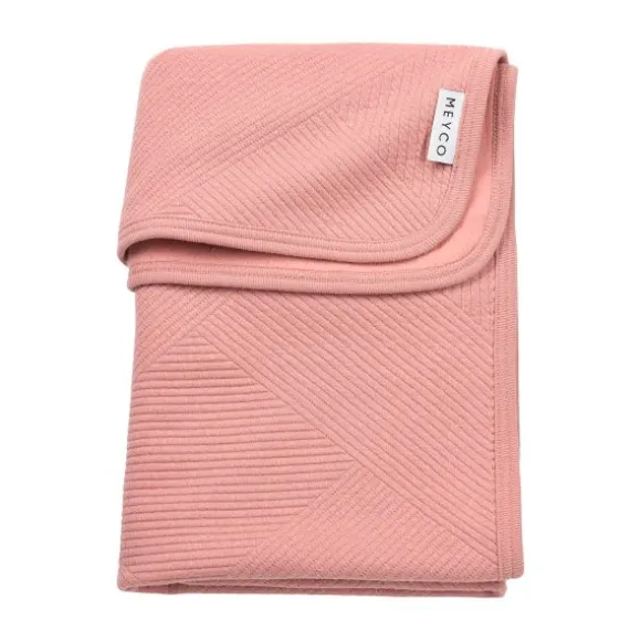 Meyco Gebreide Jacquard Flannel Deken - Pure - 100x150 cm - Pure Indigo