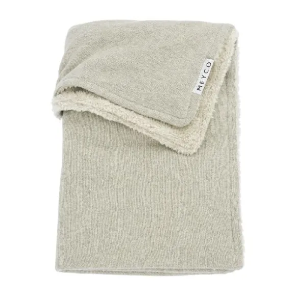 Meyco Knit Basic Fleece Wiegdeken Sand Melange 75 x 100 cm