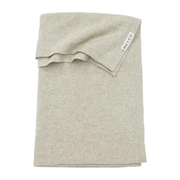 Meyco Knit Basic Ledikantdeken Sand Melange 100 x 150 cm