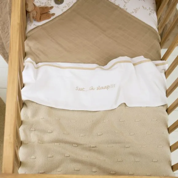 Meyco Ledikantdeken Knots - 100 x 150 cm - Soft Sand