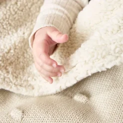 Meyco Ledikantdeken Knots Teddy - 100 x 150 cm - Soft Sand