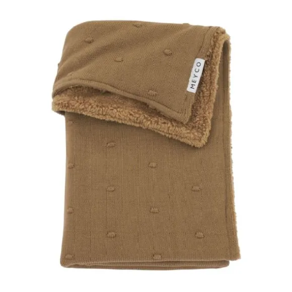 Meyco Mini Knots Fleece Ledikantdeken 100 x 150 cm Toffee