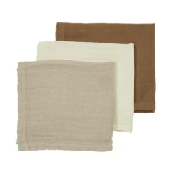 Meyco Monddoekjes - 3 Stuks - Uni - Offwhite / Sand / Toffee