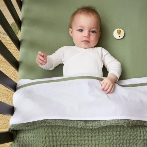 Meyco Wafel Teddy Ledikantdeken - 100 x 150 cm - Olive Green