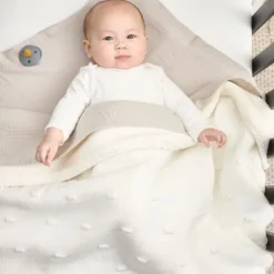 Meyco Wiegdeken Knots Teddy - 75 x 100 cm - Offwhite