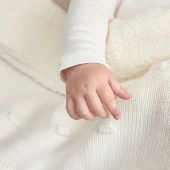 Meyco Wiegdeken Knots Teddy - 75 x 100 cm - Offwhite