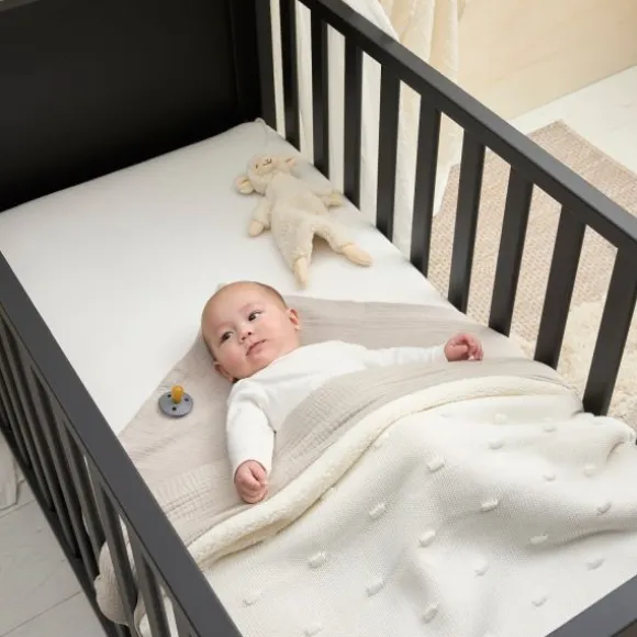 Meyco Wiegdeken Knots Teddy - 75 x 100 cm - Offwhite