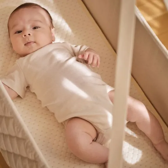 Moonboon Waterdichte Matrasbeschermer Wieg – 40 x 90 cm – Nature