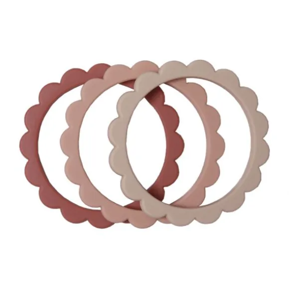 Mushie Bloemen Bijtring / Armband Clementine 3 Stuks