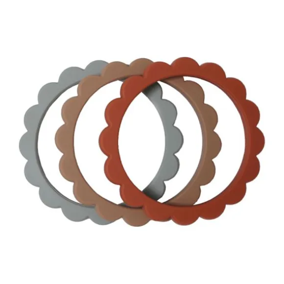 Mushie Bloemen Bijtring / Armband Clementine 3 Stuks