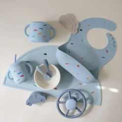 Mushie Siliconen Oefenbeker Met Rietje - Retro Cars