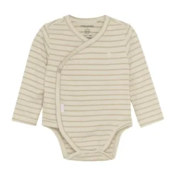 Noppies Navi Overslagromper - Stripe - Maat 44 - Offwhite