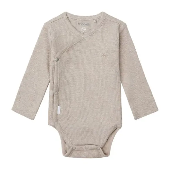 Noppies Nino Romper - Rib - Taupe Melange - Mt. 44