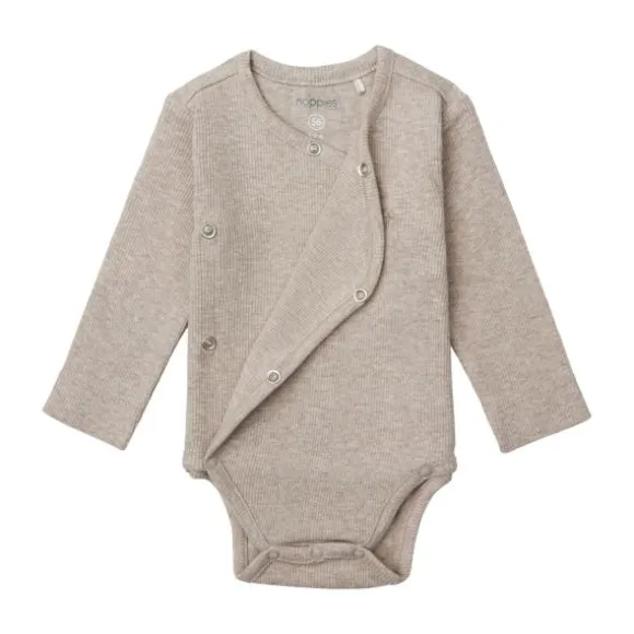 Noppies Nino Romper - Rib - Taupe Melange - Mt. 44