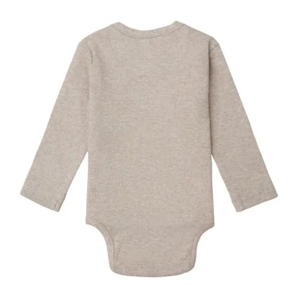 Noppies Nino Romper - Rib - Taupe Melange - Mt. 44