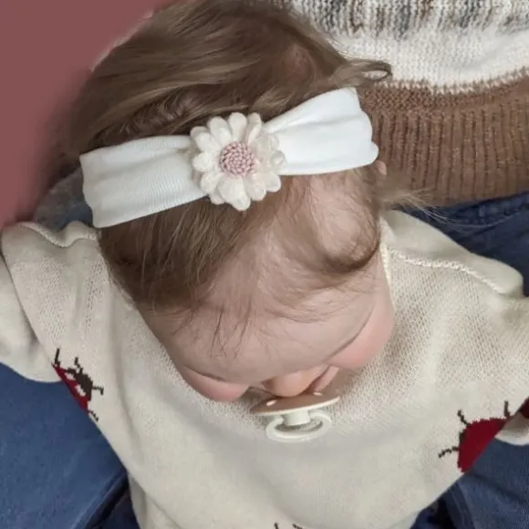 Ootje Kadootje Babyhaarband Vilten Bloem - Ivoor