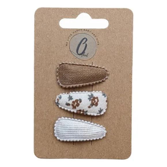 Ootje kadootje Spring Haarclip - Spring Bruin / Print / Goud - 3 Stuks