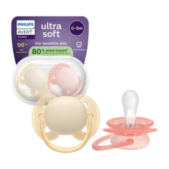 Philips Avent Ultra Soft Fopspeen - 0-6 Mnd - 2 Stuks - Plant-based
