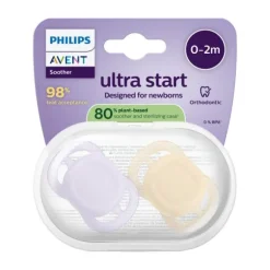 Philips Avent Ultra Start Fopspeen - 0-2 Mnd - 2 Stuks - Plant-based