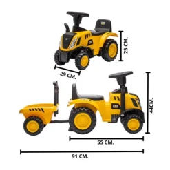 Puck CAT Tractor Loopauto met Aanhanger