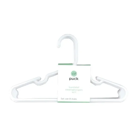 Puck Kledinghanger - 8 Stuks - Wit