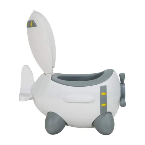 Puck Vliegtuig Potje Wit / Grijs