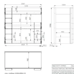 Scott Triple Stapelbed - Wit - 90 x 200 cm