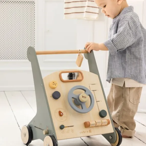 Sebra Houten Loopwagen - Blauw