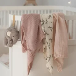 Sebra Hydrofiele Doeken Set - Powder Blossom Rose - 3 Stuks