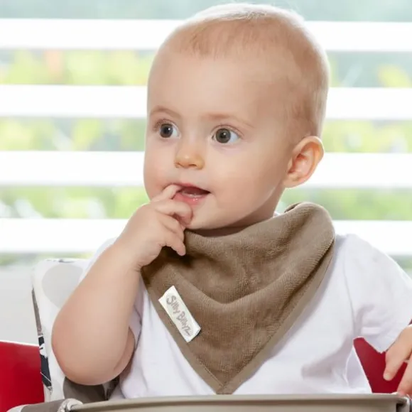 Silly Billyz Towel Bandana Bibs Taupe