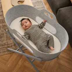 Snuz SnüzBaskit Moses Basket + Stand Set - Dove/Light Grey/Grey