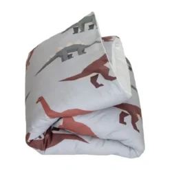 Studio Ditte Dekbedovertrek - Dinosaurus - 120 x 150 cm - Lichtgrijs