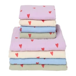 Studio Noos Swaddle - Natural Hearts - 120x120 cm