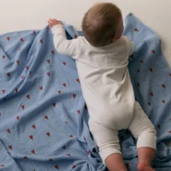 Studio Noos Swaddle - Natural Hearts - 120x120 cm