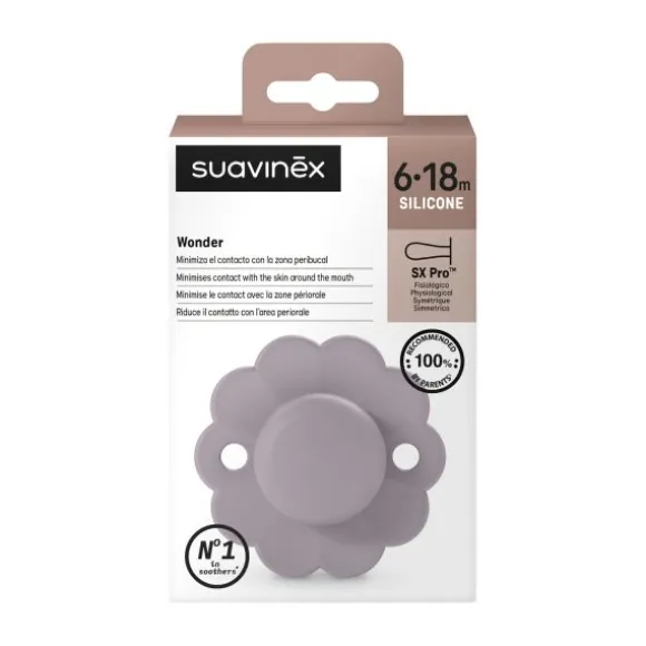 Suavinex Wonder SX Pro Fopspeen Symmetrisch - 6-18Mnd - Raw Umber