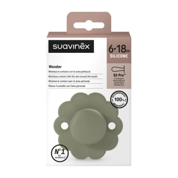 Suavinex Wonder SX Pro Fopspeen Symmetrisch - 6-18Mnd - Raw Umber