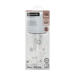 Suavinex Wonderland SX Pro Fles Glas - Medium Flow - 240ml - Blauw