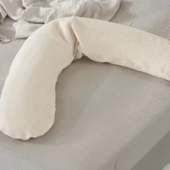 Theraline Gebreid Katoen Voedingskussen Nevel Blauw