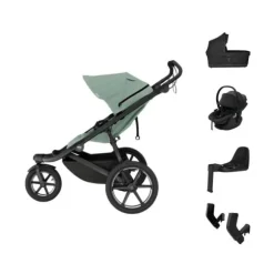 Thule Urban Glide 3 Kinderwagen 4-in-1 - Mid Blue | Thule Maple Autostoeltje - Mid Blue | Thule Alfi Isofix Base